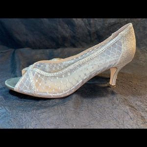 Antique silver sparkly lacy wedding Nina heels